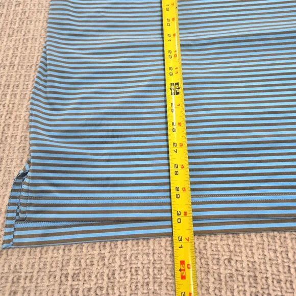 Peter Millar Summer Comfort Blue Striped Polo Shirt Size Large - Picture 6 of 7